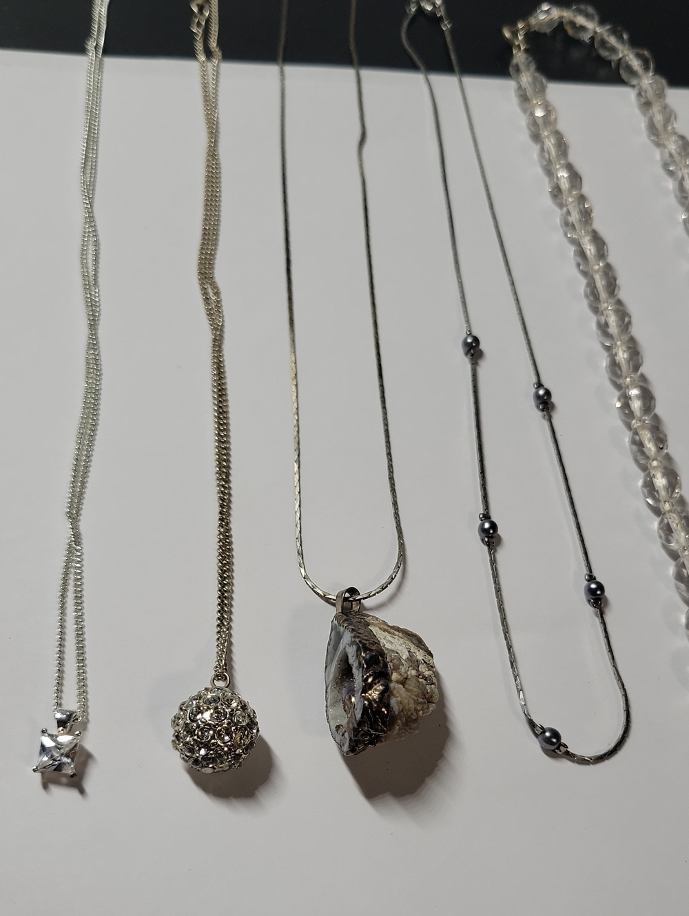 Silver-Tone Mixed Pendant Necklace Lot